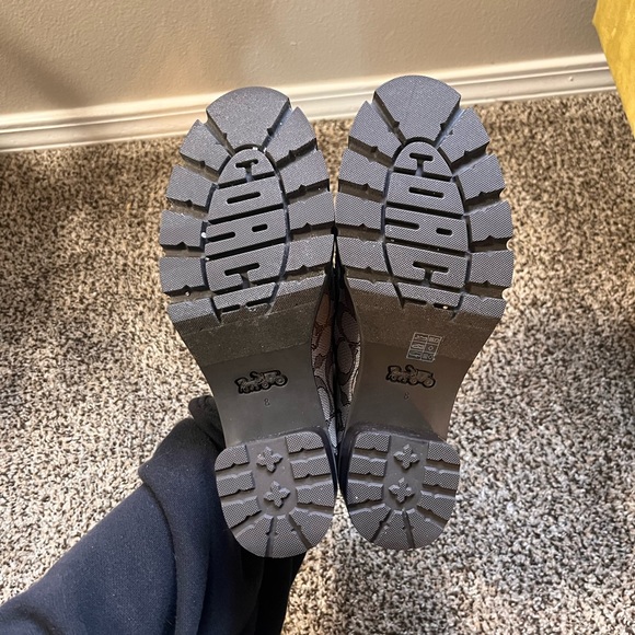 Coach Brown Patterned Platform Loafers - Picture 5 of 6